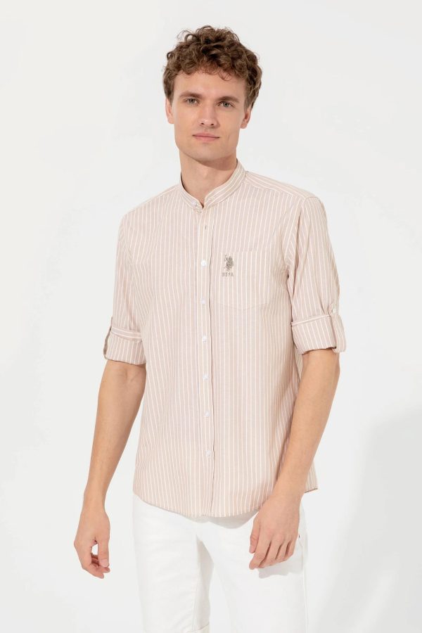 US Polo Assn. Strips Regular Shirt Long Sleeve With A Single Pocket - Men on Sale