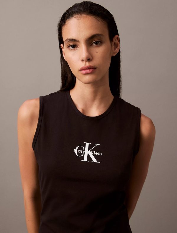 Calvin Klein Monogram Logo Sleeveless T-Shirt Dress - Women For Sale