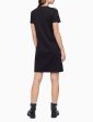 Calvin Klein Rhinestone Logo Short Sleeve T-Shirt Dress - Women Supply