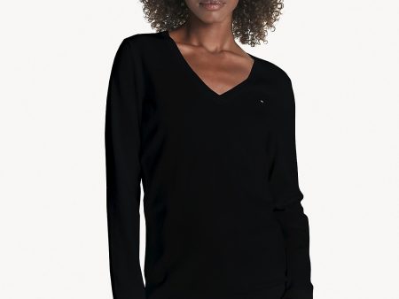 Tommy Hilfiger Essential Solid V-Neck Sweater - Women Online