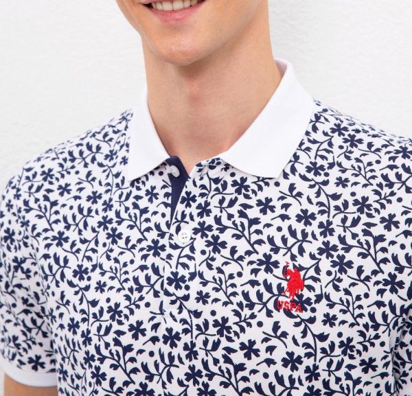 US Polo Assn. Tree Branches Print Small Logo Polo Shirt - Men Discount