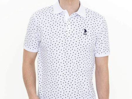 US Polo Assn. Printed Tree Branch Pattern Polo Neck T-Shirt - Men Online Sale