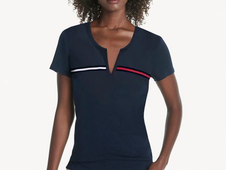 Tommy Hilfiger Essential Split-Neck T-Shirt - Women For Sale