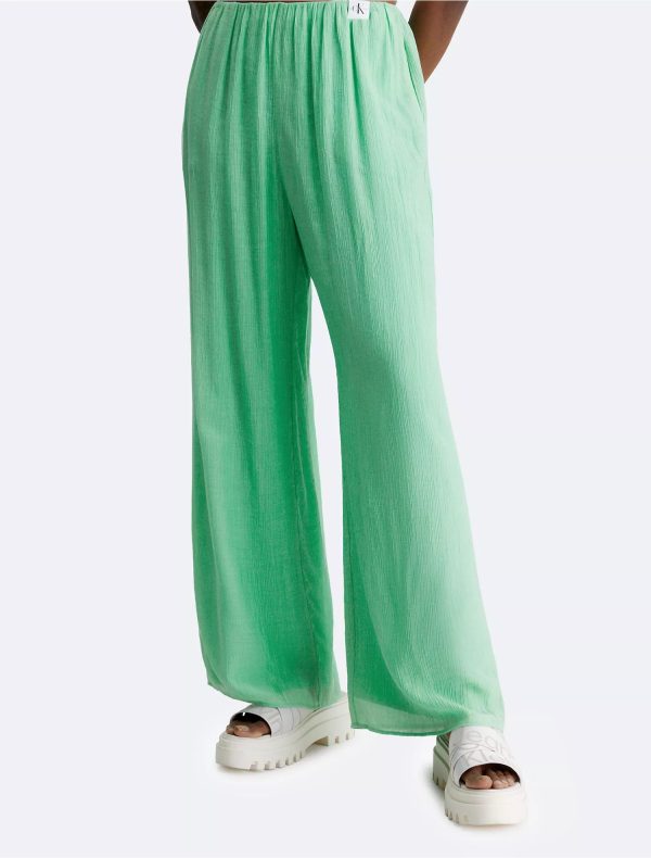 Calvin Klein Crinkle High Waist Straight Fit Pants - Women Online now