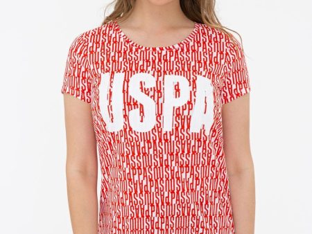 US Polo Assn. Crew Neck T-Shirt USPA Print - Women Online Hot Sale