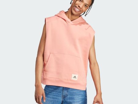 Adidas Lounge Sleeveless Fleece Hoodie - Men Cheap