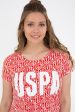 US Polo Assn. Crew Neck T-Shirt USPA Print - Women Online Hot Sale