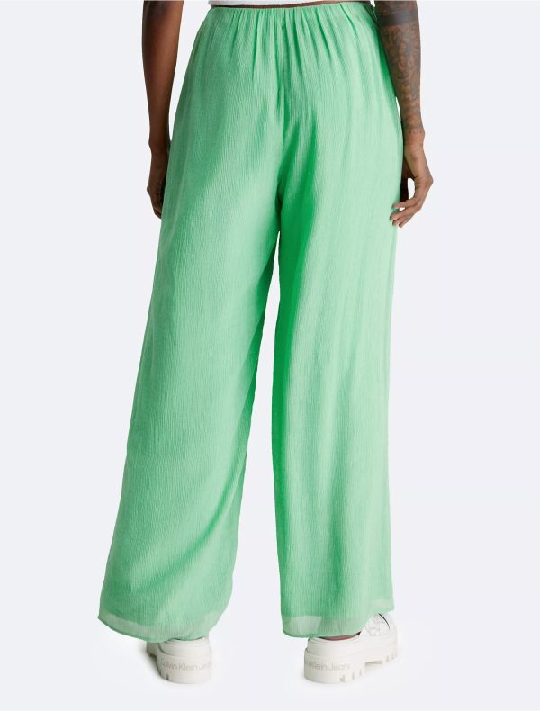 Calvin Klein Crinkle High Waist Straight Fit Pants - Women Online now