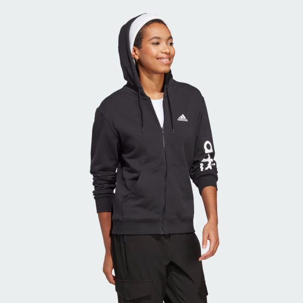 Adidas Essentials Linear Full-Zip French Terry Hoodie - Women For Discount