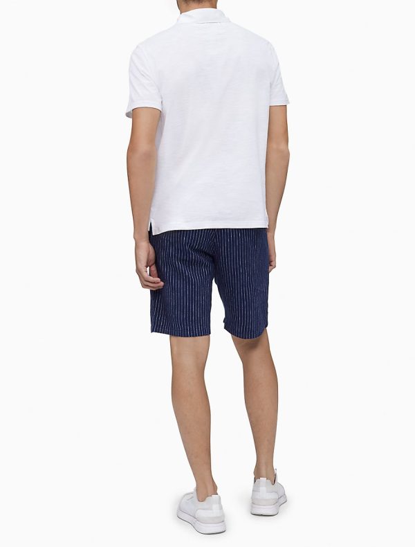 Calvin Klein Striped Linen Cotton Shorts - Men Online Sale