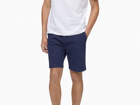 Calvin Klein Striped Linen Cotton Shorts - Men Online Sale