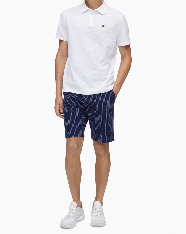 Calvin Klein Striped Linen Cotton Shorts - Men Online Sale