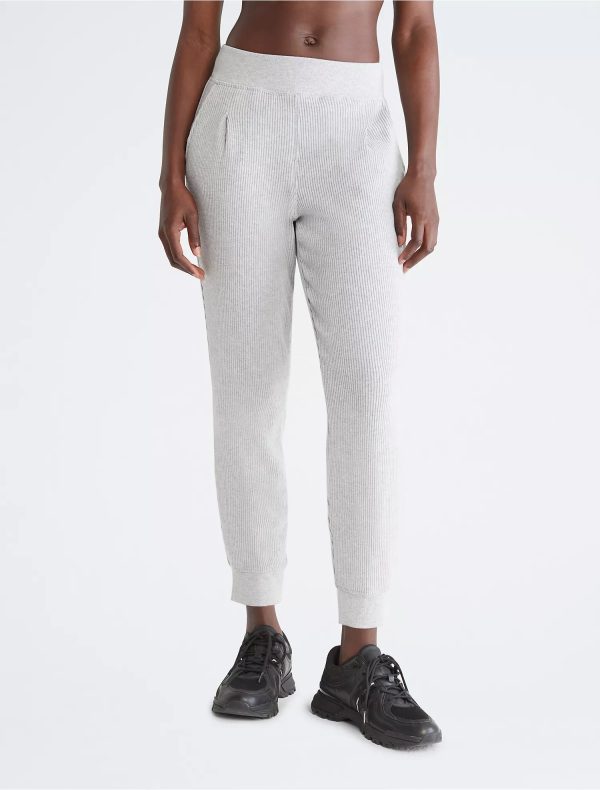 Calvin Klein Performance Ribbed High Waist Pleated Joggers - Women Online