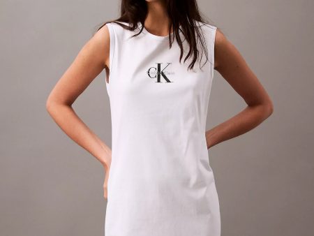 Calvin Klein Monogram Logo Sleeveless T-Shirt Dress - Women For Discount