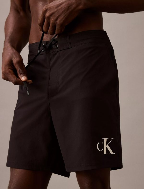 Calvin Klein Monogram Logo Drawstring Swim Shorts - Men Online