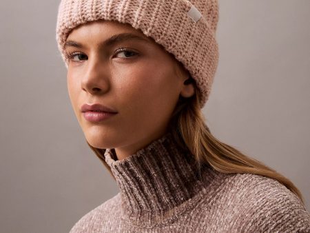 Calvin Klein Fleece Ribbed Pom-Pom Beanie - Women For Sale