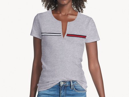 Tommy Hilfiger Essential Split-Neck T-Shirt - Women Online Hot Sale