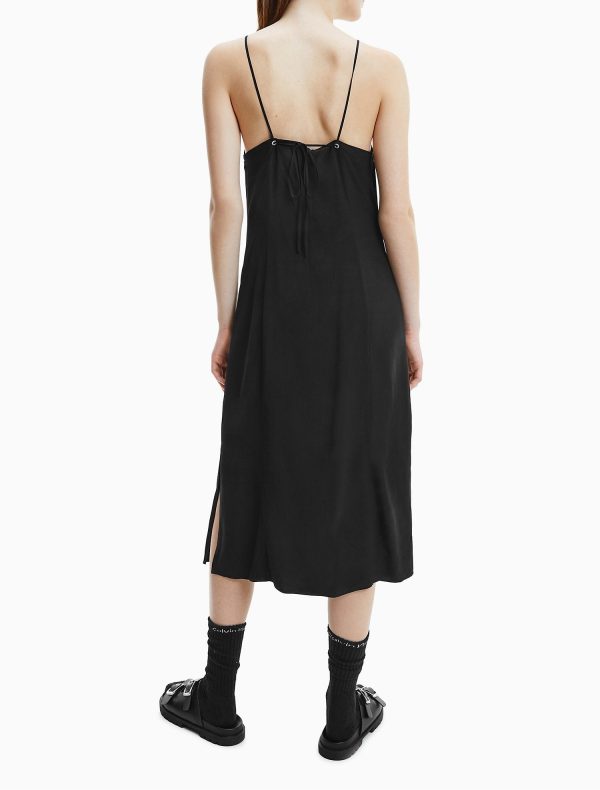 Calvin Klein Monogram Logo Halter Tie Neck Maxi Dress - Women For Cheap