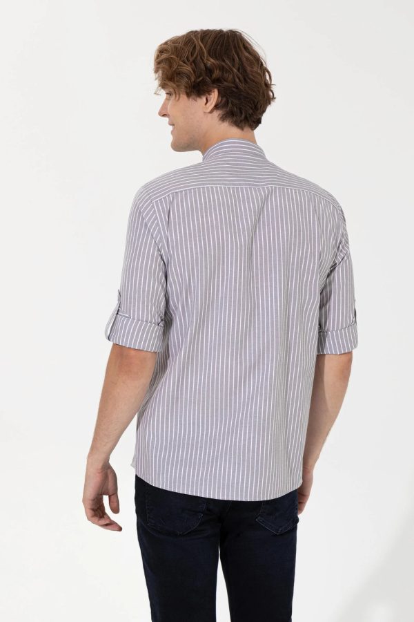 US Polo Assn. Strips Regular Shirt Long Sleeve With A Single Pocket - Men For Cheap