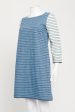 Blue Denim Striped Preowned Shift Dress on Sale