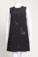 Navy Preowned Shift Dress With Cat Embroidery Online now