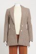 Beige Wool Preowned Houndstooth Single Breasted Blazer Sale