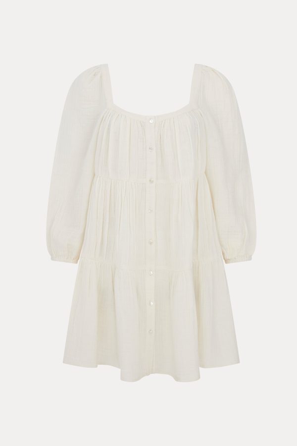 Natural Esperanza Tiered Mini Dress For Cheap