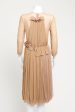 Light brown Preowned Tunic Dress With Sheer And Ruffle Details For Sale