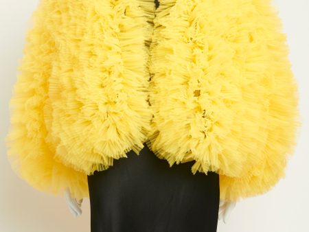 Iris Yellow Fleur Tulle Preowned Bomber Jacket Cheap