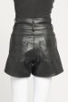 Black Leather Look High Waisted Preowned Short Fashion