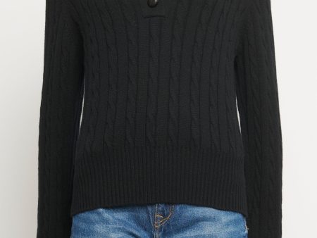 Black Cable Knit Preowned Cashmere Jumper Online