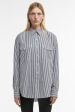 Mid Stripe Black Oversize Shirt Fashion