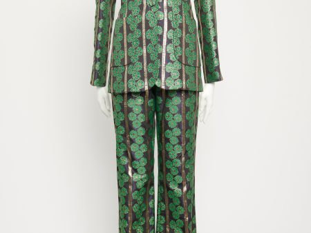 Charlatan Floral-jacquard Preowned Suit Online now