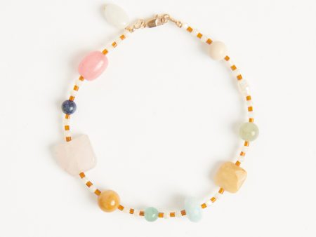 Mix upcycled stone anklet Online