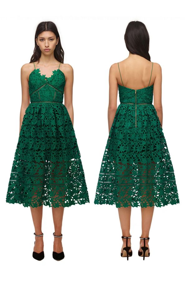 Green Azaelea Midi Dress Hot on Sale