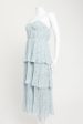 Blue Pleated Tiered Dress Supply