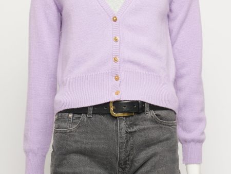 Lilac Cashmere Medusa Button Preowned Cardigan Fashion