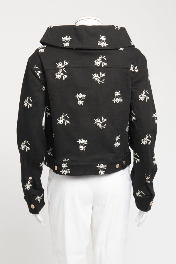 Black Cotton Jess Floral Preowned Jacket Supply