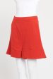 Red Wool Preowned Ruffle Shorts on Sale