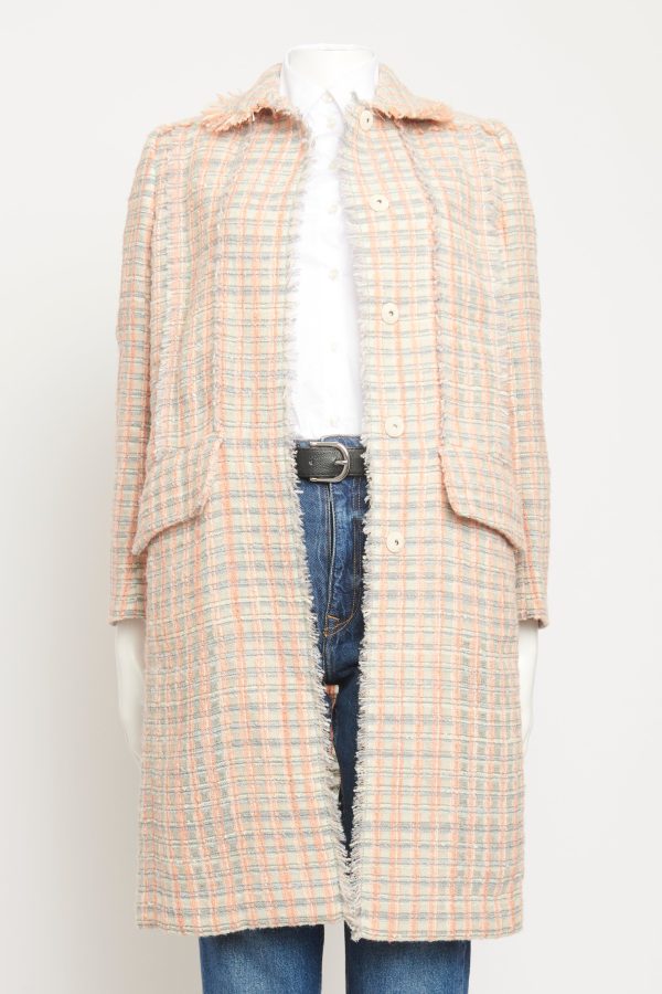 2016 Wool Blend Preowned Check Coat Fashion