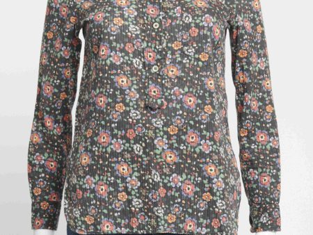 Multi Floral Textured Preowned Blouse Supply