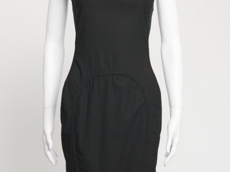 2004 Black Wool Knee Length Preowned Pencil Dress Fashion