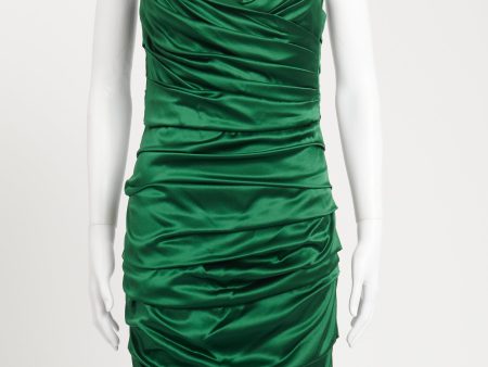 Emerald Gathered Preowned Knee Length Dress Online Sale