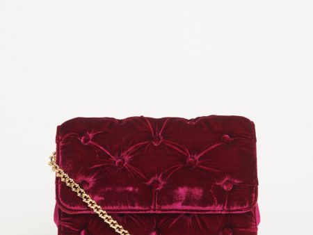 Tufted Velvet with Comb Preowned Flap Bag Hot on Sale