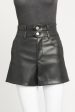 Black Leather Look High Waisted Preowned Short Fashion