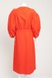 Red Midi Front Pocket Preowned Dress Fashion