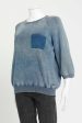 Blue Ribbed Cotton Shadow Pocket Preowned Jumper on Sale