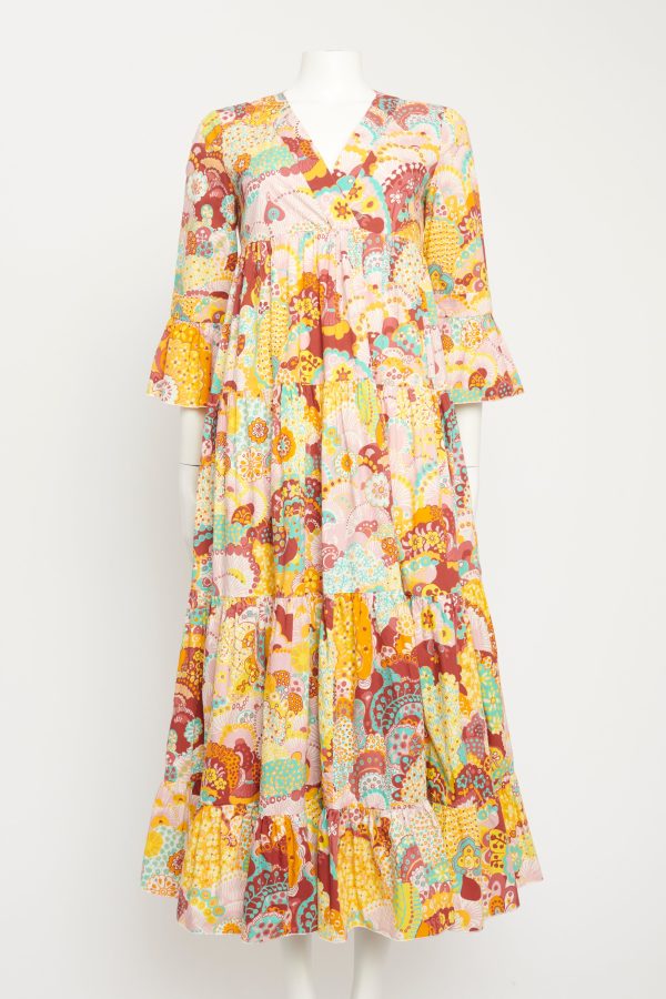 Jennifer Jane Floral-print Tiered Preowned Dress For Cheap