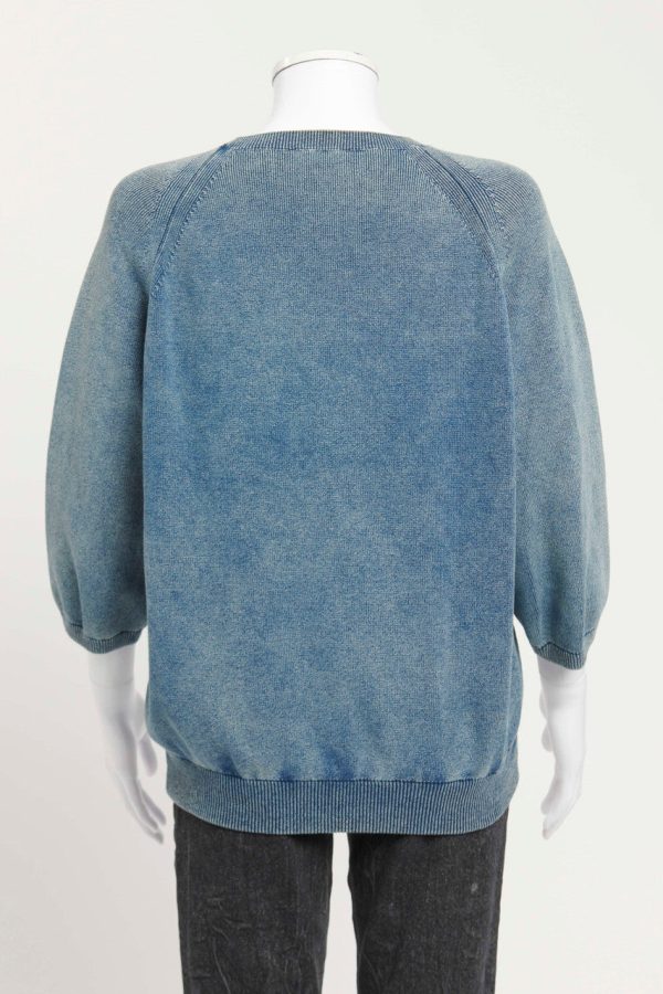 Blue Ribbed Cotton Shadow Pocket Preowned Jumper on Sale