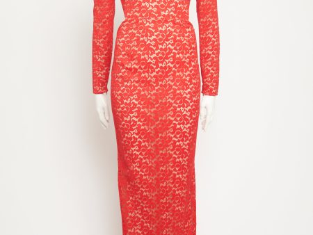 Red Lace Lover Preowned Gown Hot on Sale